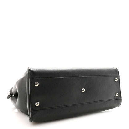 Vitello Dolce Shiny Nappa Plexglass Granite Medium Peekaboo Iconic Satchel Black
