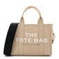 Cotton Canvas Colorblock Small The Traveler Tote Bag Beige Multicolor