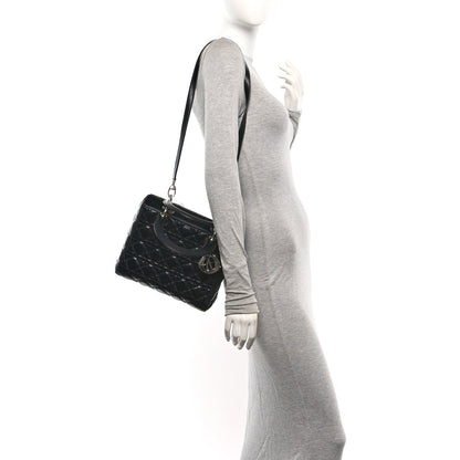 Lambskin Cannage Medium Lady Dior Black