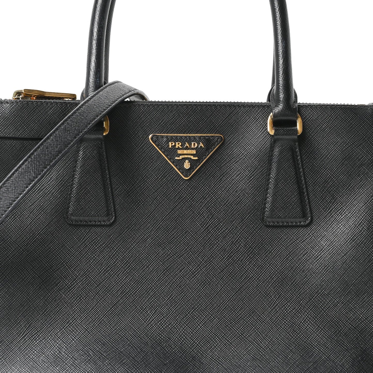 Saffiano Small Galleria Double Zip Tote Black