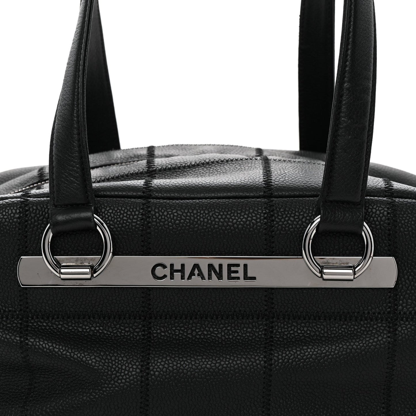 Caviar Square Stitched Bowler Black