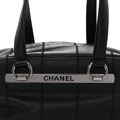 Caviar Square Stitched Bowler Black