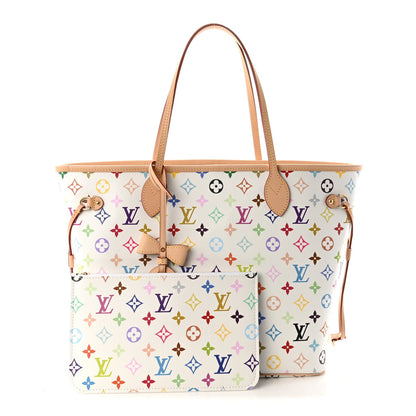 LV X TM Monogram Multicolor Neverfull MM White