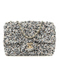 Sequin Mini Flap Gray Black White Pearly White