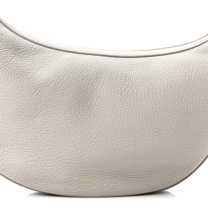 Pebbled Calfskin Augustina Small Crossbody Light Grey