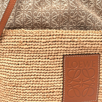 Calfskin Raffia Anagram Paulas Ibiza Pochette Bag Natural Tan