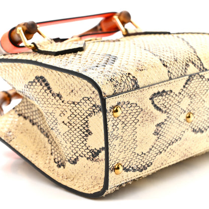 Snakeskin Mini Diana Tote Bag Beige