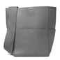 Soft Grained Calfskin Sangle Bucket Bag Grey