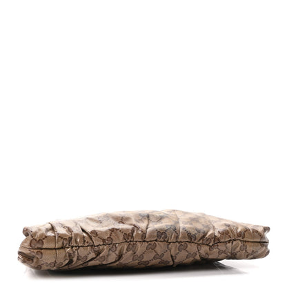 Crystal Monogram Large Hysteria Clutch Brown