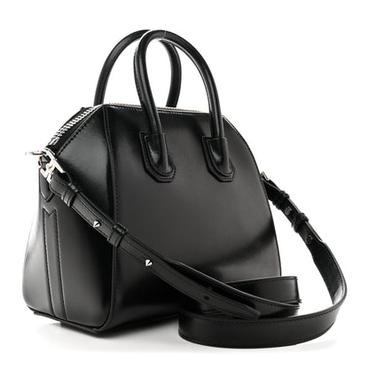 Shiny Lord Calfskin Mini Antigona Black