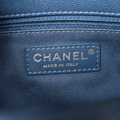 Caviar Quilted Small Coco Handle Flap Blue