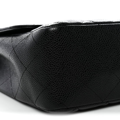 Caviar Quilted Jumbo Single Flap Black