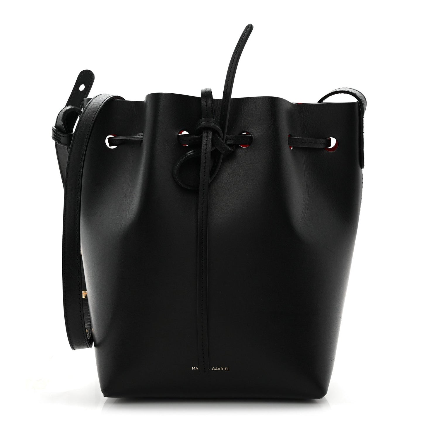 Calfskin Mini Bucket Bag Black Flamma