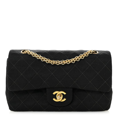Jersey Quilted Small Double Flap Black