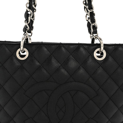 Caviar Quilted Grand Shopping Tote GST Black