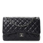 Lambskin Quilted Jumbo Double Flap Navy