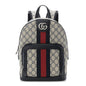 GG Supreme Monogram Textured Dollar Calfskin Web Small Ophidia Day Backpack Beige Blue Black