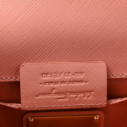 Hammered Calfskin Mini Vara Bow Crossbody Bag Pink