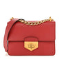 Saffiano Turn Lock Chain Shoulder Bag Fuoco