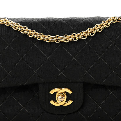 Jersey Quilted Small Double Flap Black