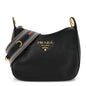Vitello Phenix Zippered Messenger Hobo Black