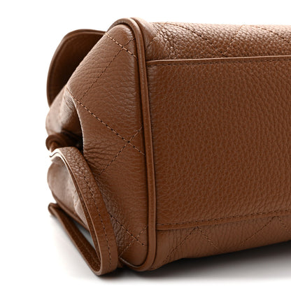 Grained Calfskin Stitched Urban Essentials Small Shopping Bag Camel
