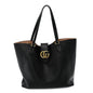 New Sakai Calfskin Lux Medium Dahlia Tote  Black