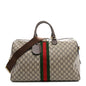 GG Supreme Monogram Textured Dollar Calfskin Web Medium Ophidia Carry-On Duffle Bag Beige Ebony New Acero
