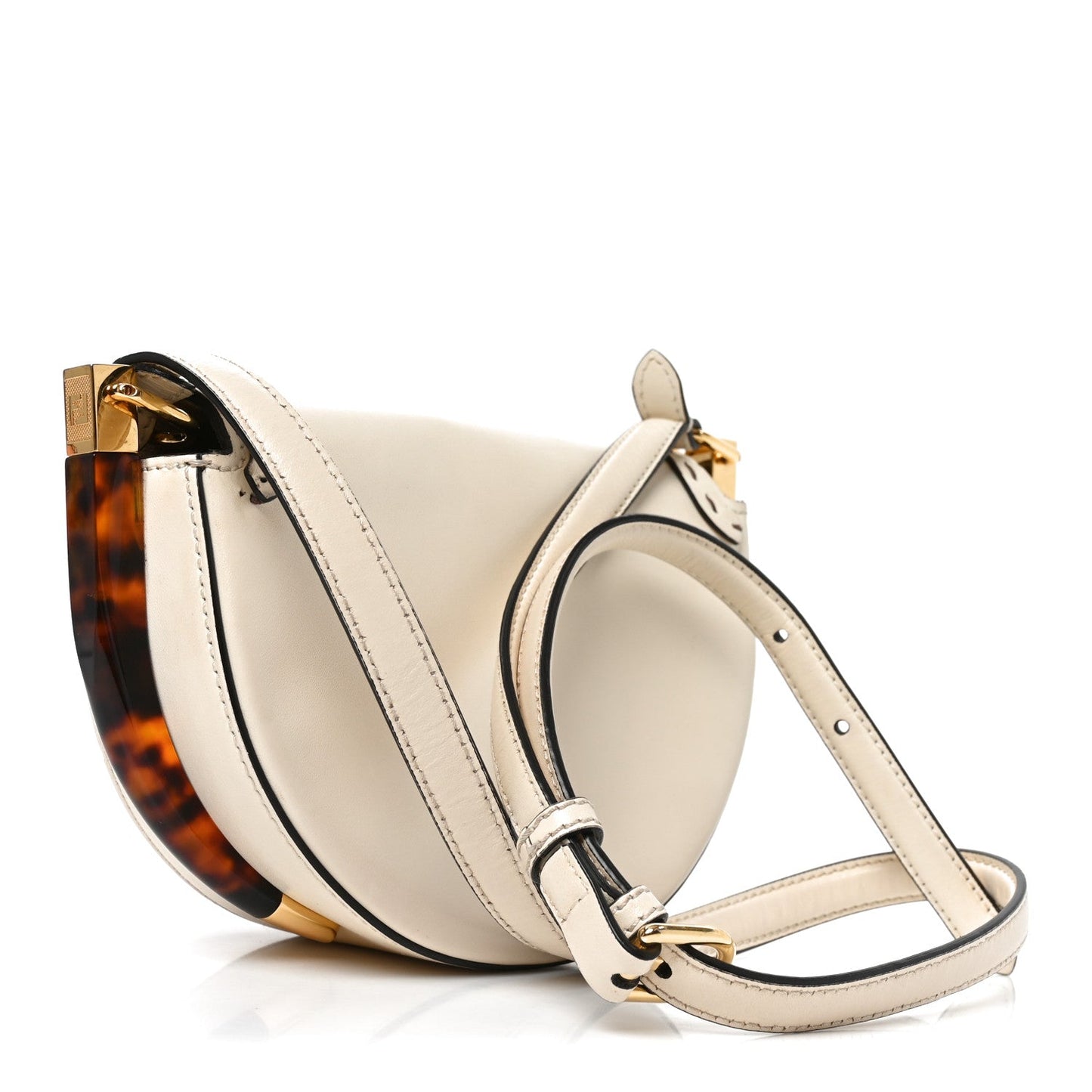 Vitello King Plexiglass Moonlight Shoulder Bag White Ice