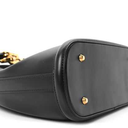 Calfskin CD Embossed Medium C'est Chain Bucket Bag Black