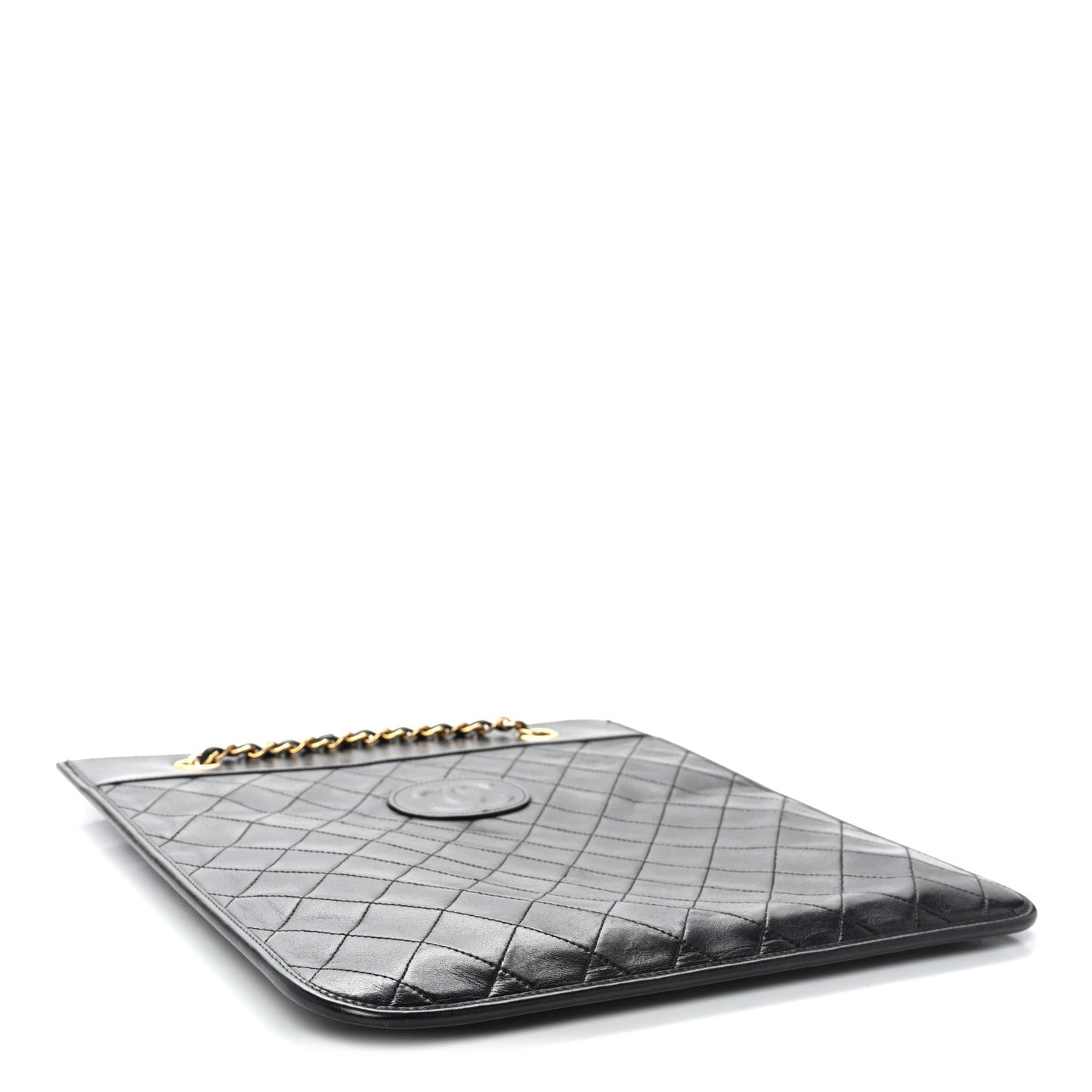 Lambskin Quilted CC Shoulder Bag Black