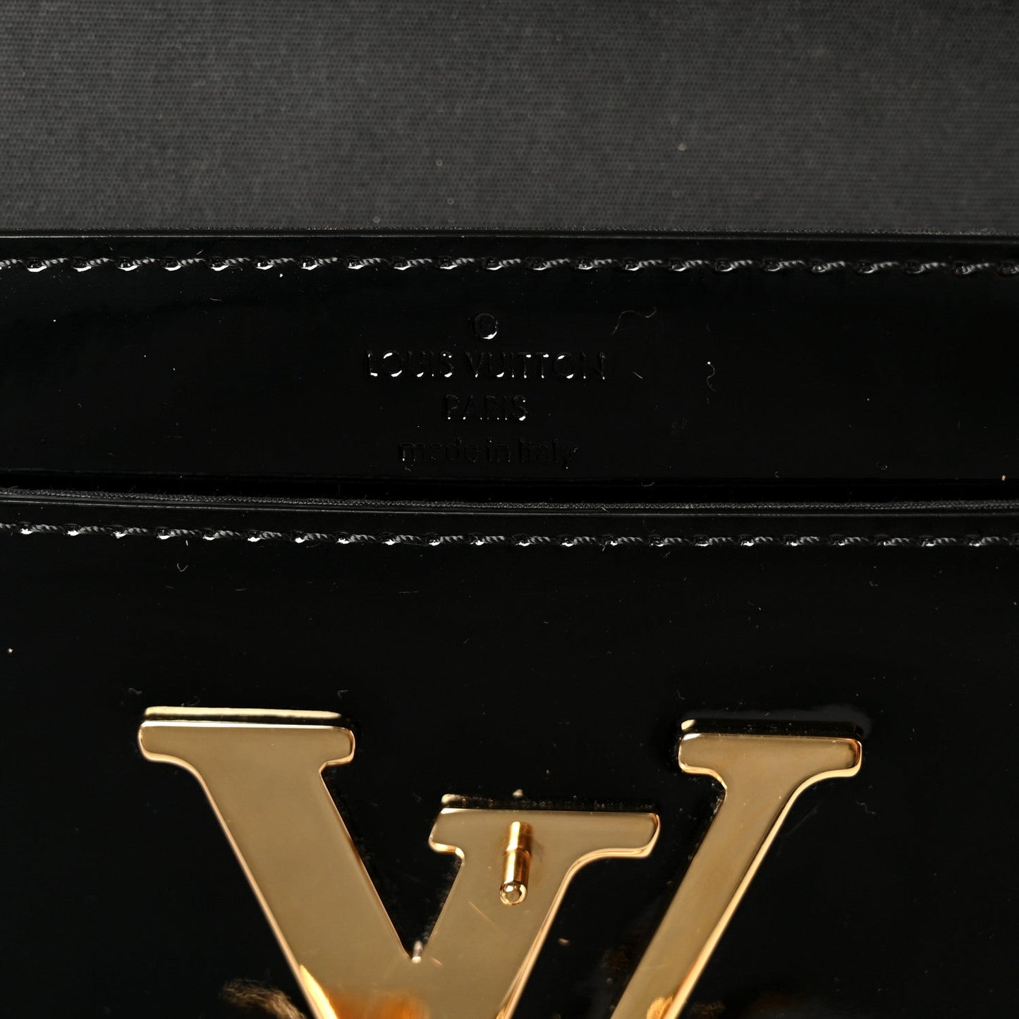 Patent Louise Clutch Black