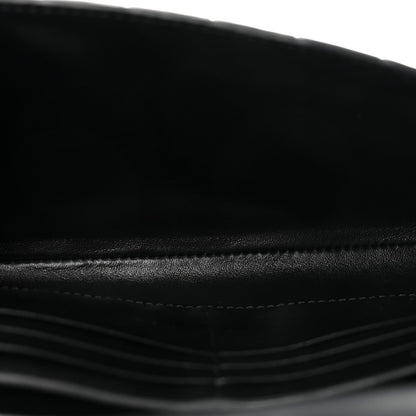 Nappa Intrecciato Long Andiamo Top Handle Clutch Black