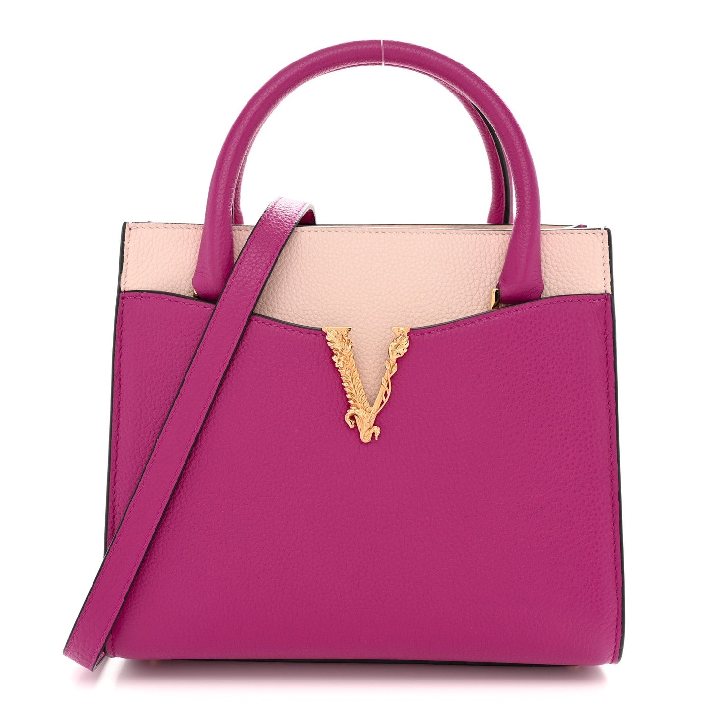 Grainy Calfskin Virtus Top Handle Tote Pink Light Pink