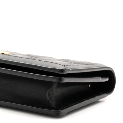 Calfskin GG Matelasse Chain Wallet Black