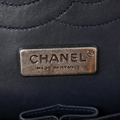 Metallic Snakeskin Jumbo Double Flap Blue