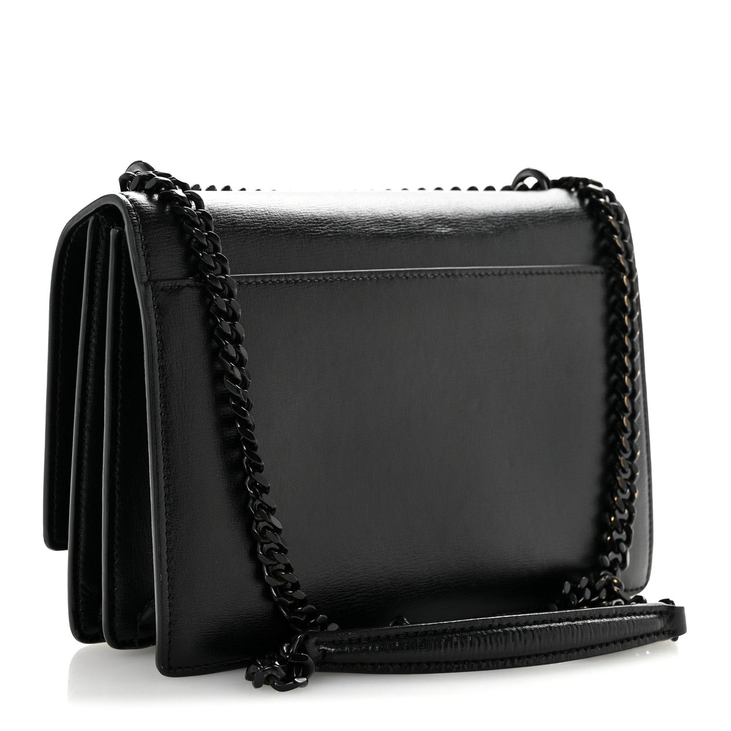 Calfskin Medium Monogram Sunset Satchel Black