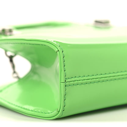 Brushed Calfskin Micro Wanda Top Handle Bag Green