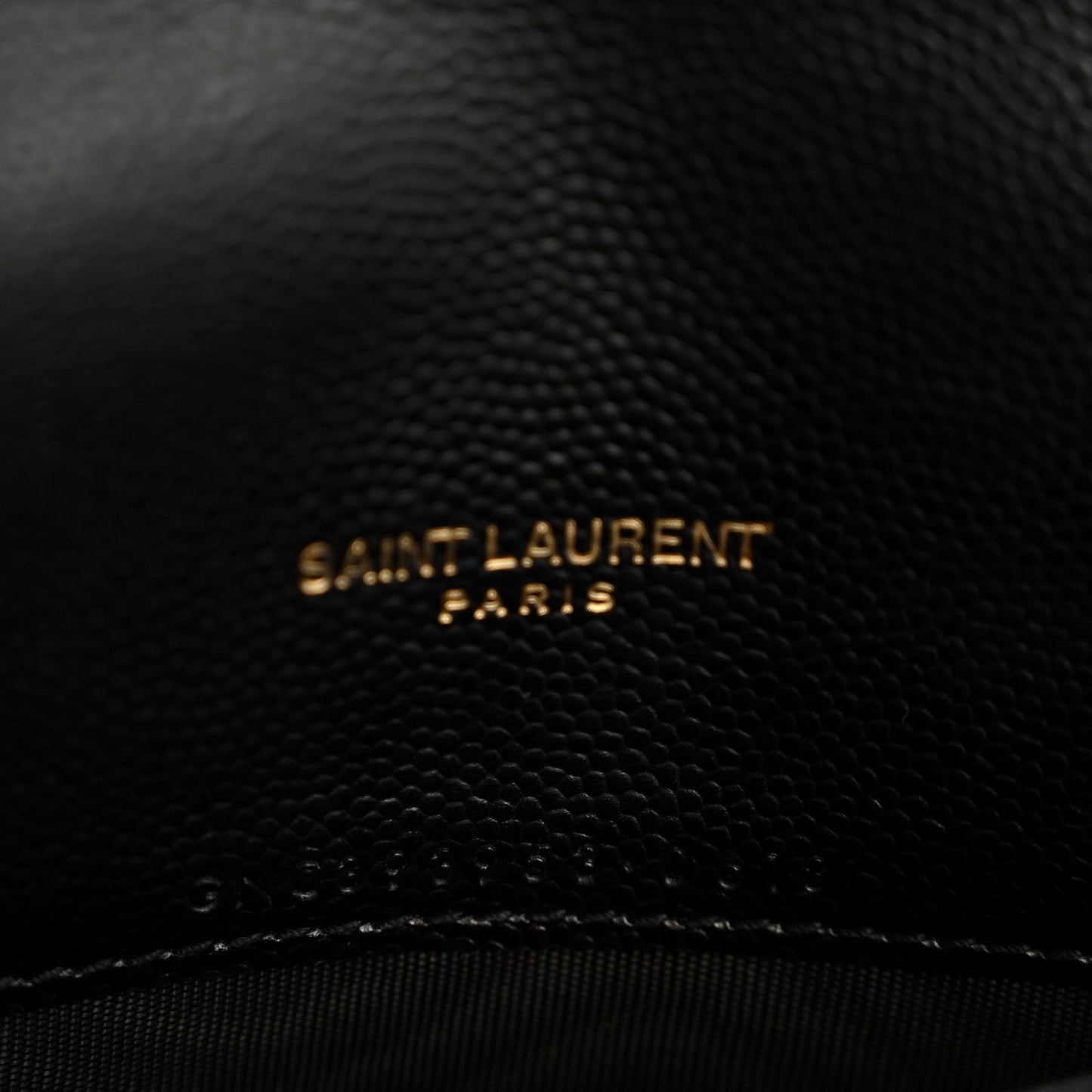 Grain De Poudre Matelasse Chevron Monogram Envelope Chain Wallet Black