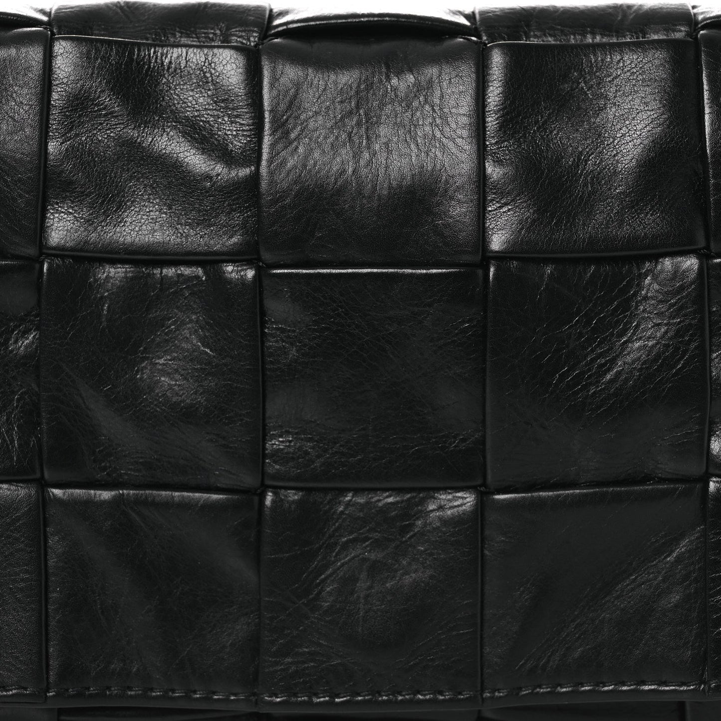 Paper Calfskin Maxi Intrecciato Small Cassette Crossbody Bag Black