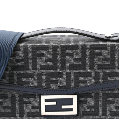 Recycled Fabric Jacquard Vitello King FF 1974 Baguette Soft Trunk  Blue
