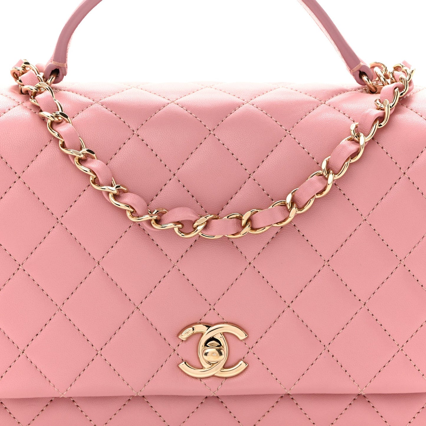 Lambskin Quilted Small Citizen Chic Flap Pink