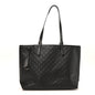GG Calfskin Embossed Emblem Large Tote Bag Black