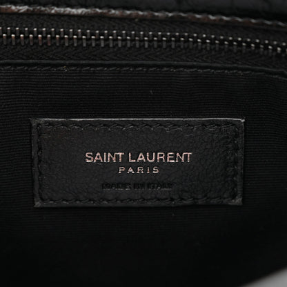 Crinkled Calfskin Matelasse Monogram Medium Niki Chain Satchel Black