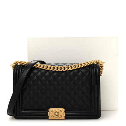 Caviar Quilted New Medium Boy Flap Black