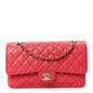 Caviar Quilted Medium Double Flap Dark Pink