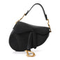 Grained Calfskin Mini Saddle Bag Black