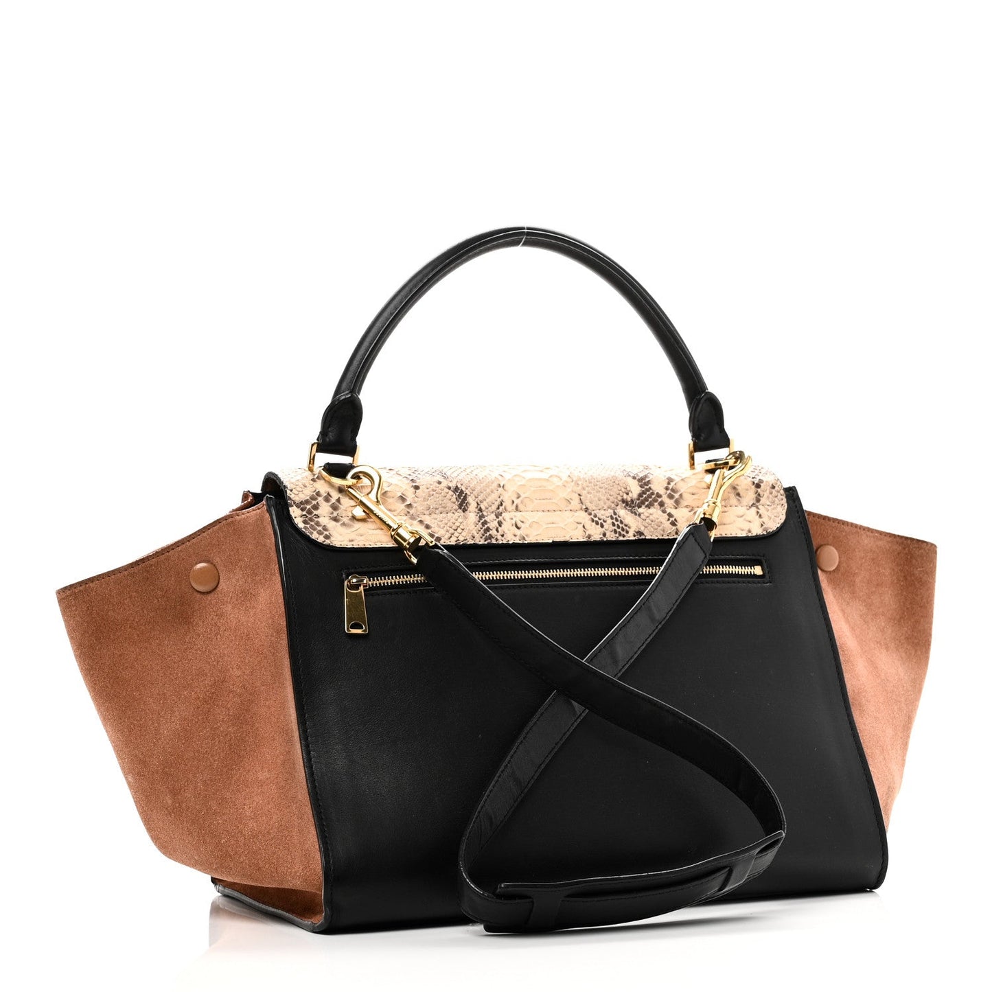 Snakeskin Suede Trapeze Brown