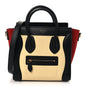 Drummed Calfskin Nubuck Nano Tri-Color Luggage Ruby