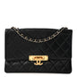 Lambskin Quilted Large Golden Class Flap Black